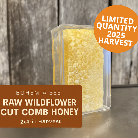 Bohemia Bee Raw Wildflower Cut Comb Honey 2x4 piece (2025 Warwick MD)
