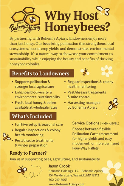 Bohemia Apiary Small Scale Pollination Service